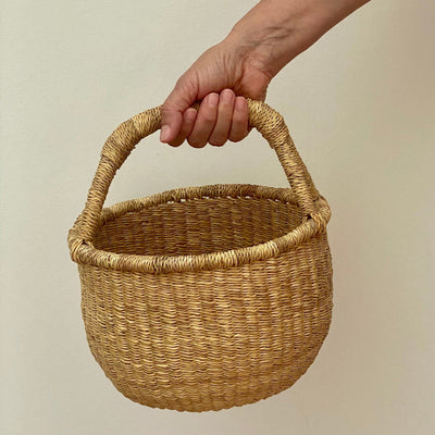 Natural Mini Round Bolga Basket