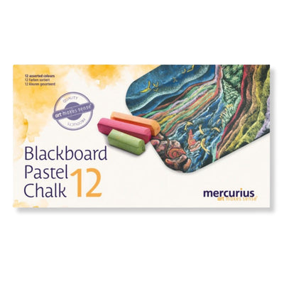 Blackboard Pastel Chalk - Box of 12 Assorted Colours