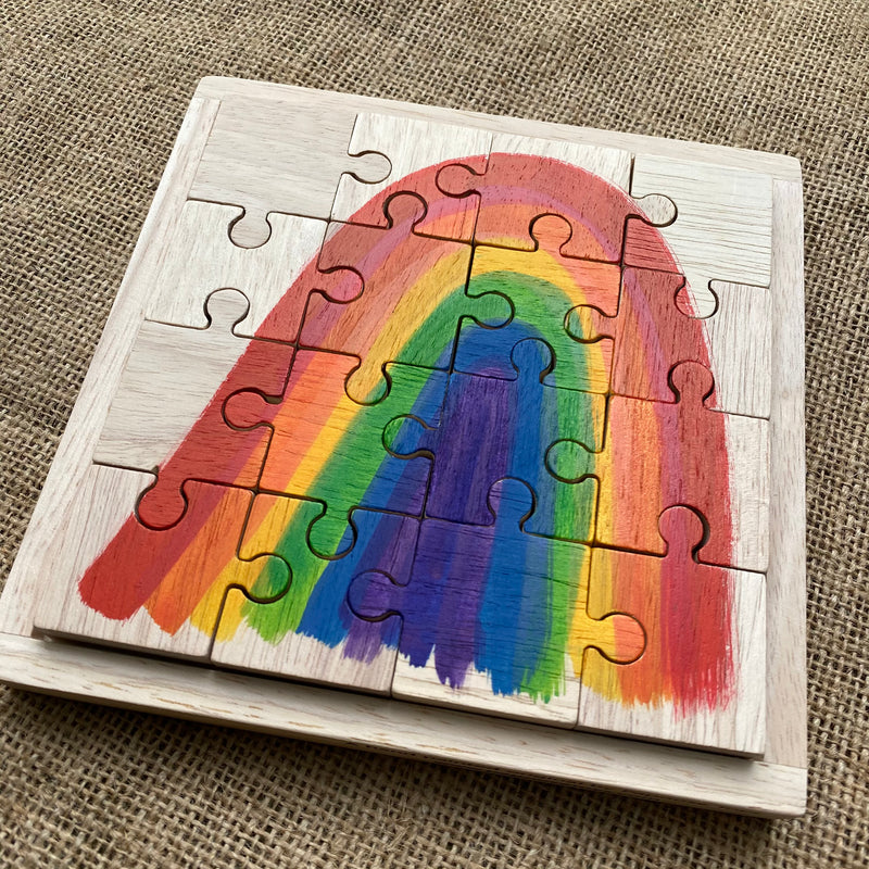 Papoose Toys Bright Rainbow Puzzle - 16 piece