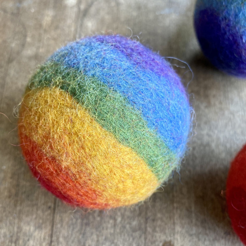 Rainbow Felt Ball, size medium