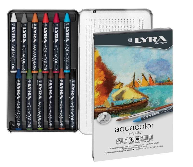 Lyra Watercolour Artist Crayons in Tin (12 colours)