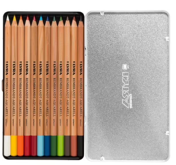 Lyra Watercolour Artist Pencils in Tin (12 colours)