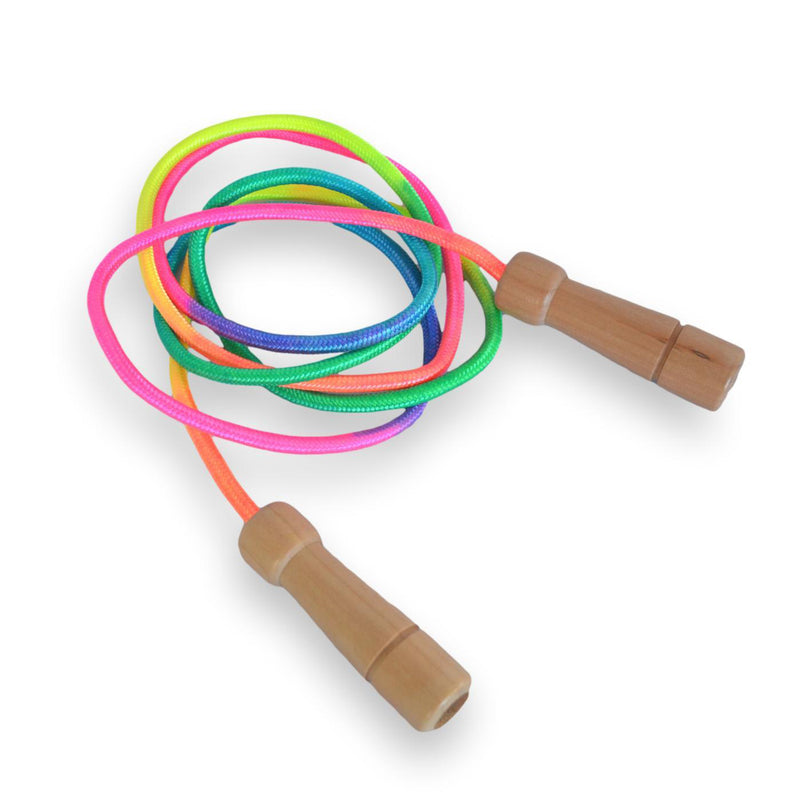 Rainbow Skipping Rope with wooden handles