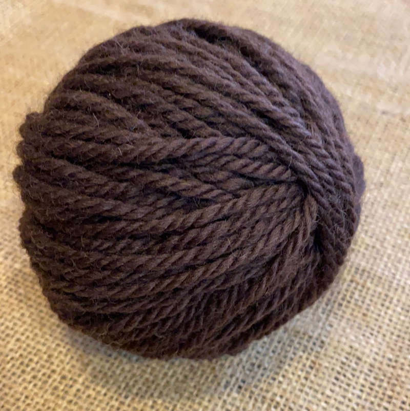 Wool Yarn solid colours, 16 ply, Dark Brown