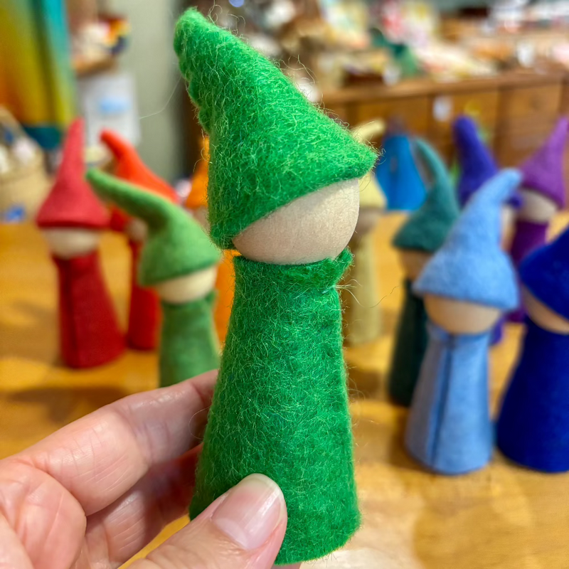 Wood and Felt Gnome , side view