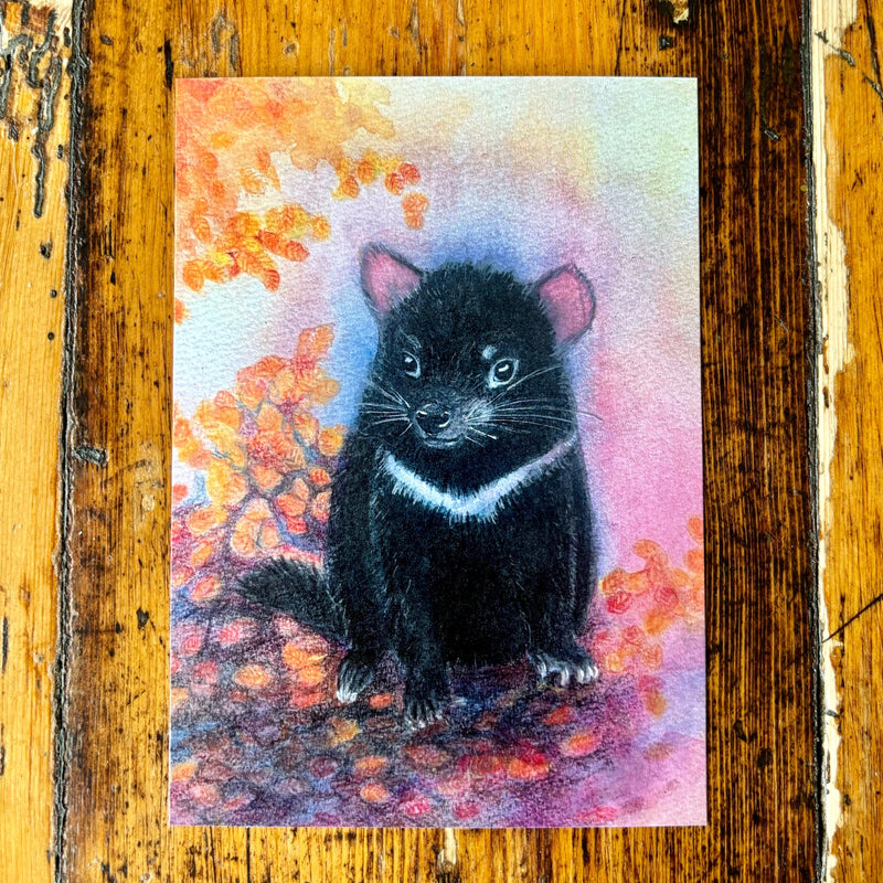 Australian Seasonal Postcards - Autumn Tasmanian Devil