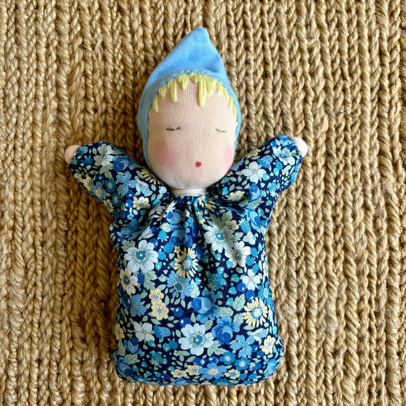 Handmade Floppy Doll (blue florals)