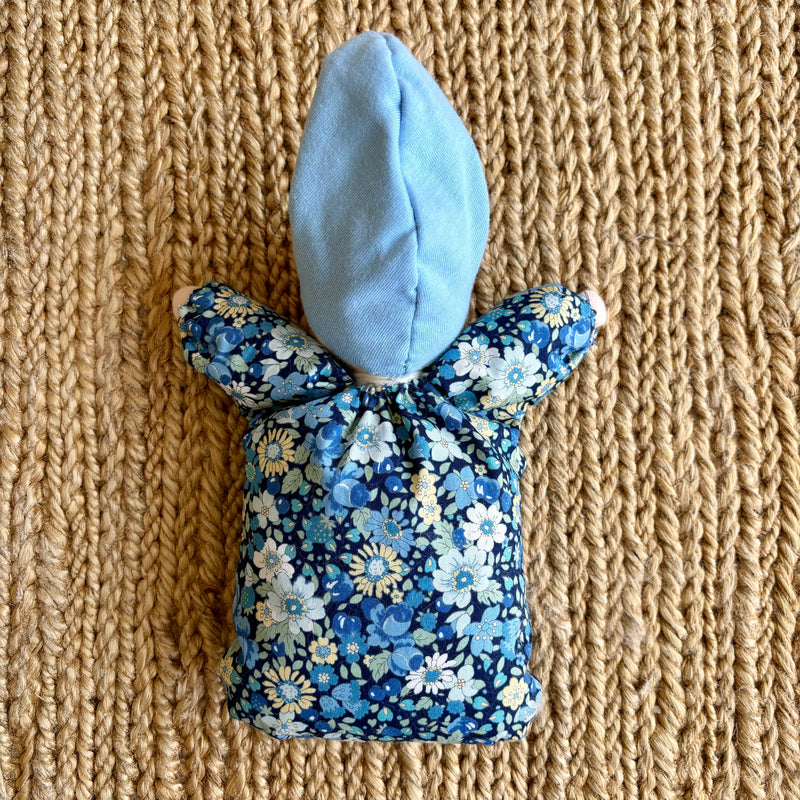 Handmade Floppy Doll (blue florals)