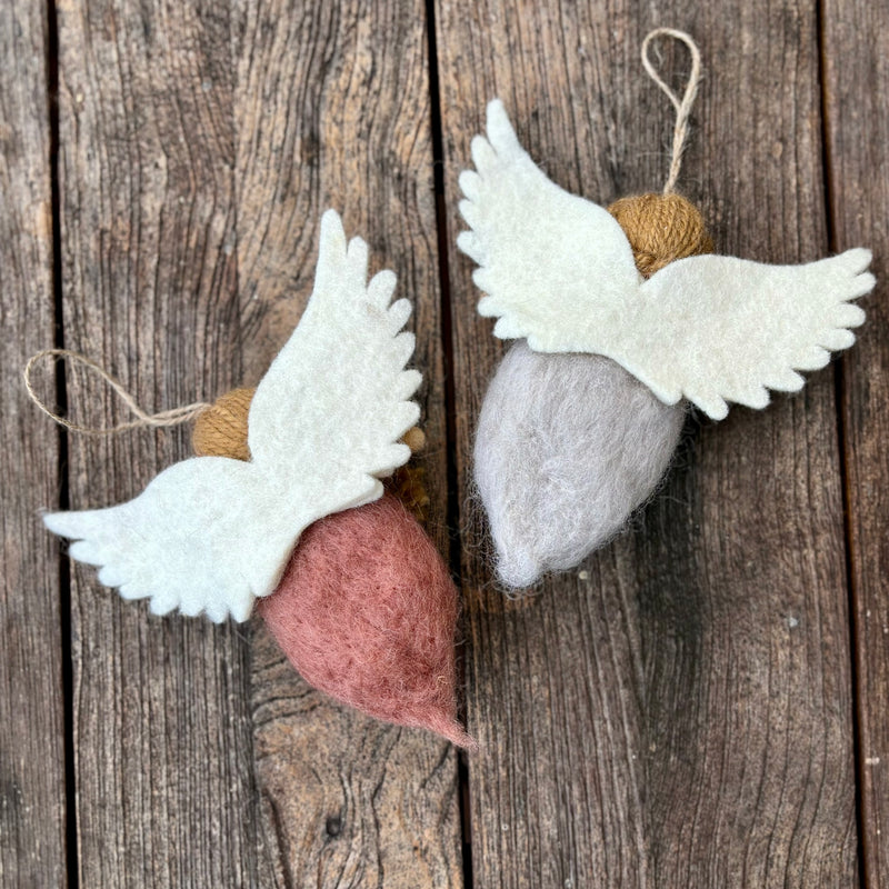 Needle-felted hanging Angels (back view)