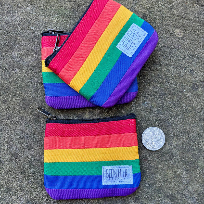 Beekeeper Parade - Rainbow Coin Purse size comparison