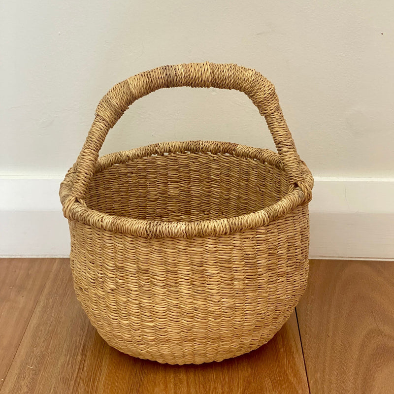 Natural Mini Round Bolga Basket