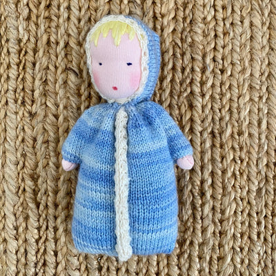 Hand-knitted Baby Doll, front