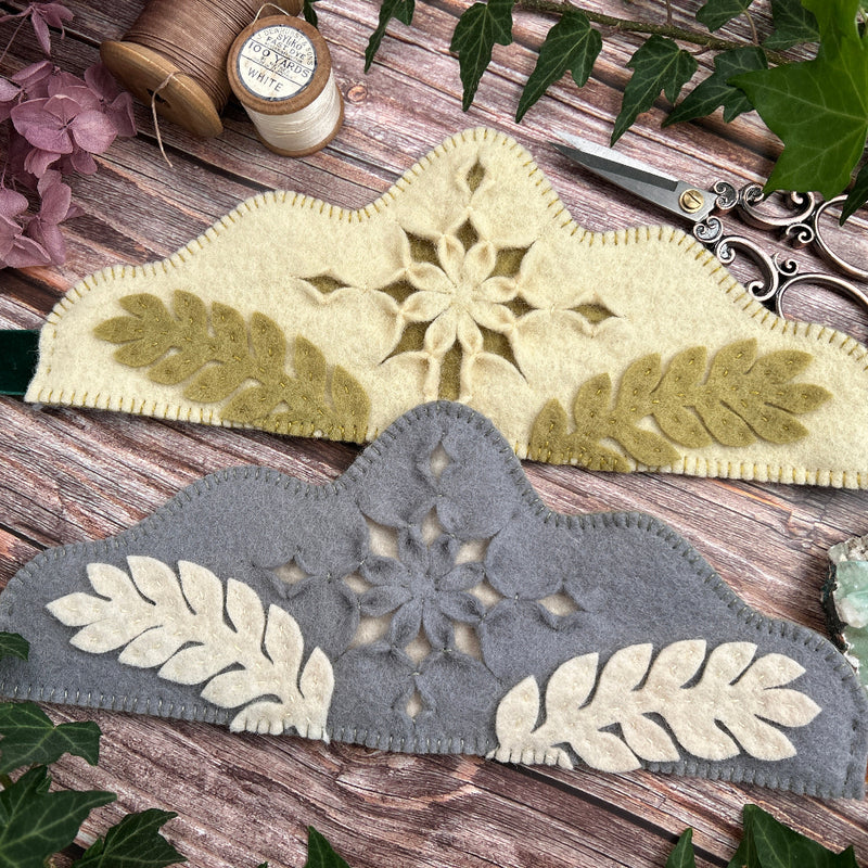 Felt Crown with Fern Snowflake Motif