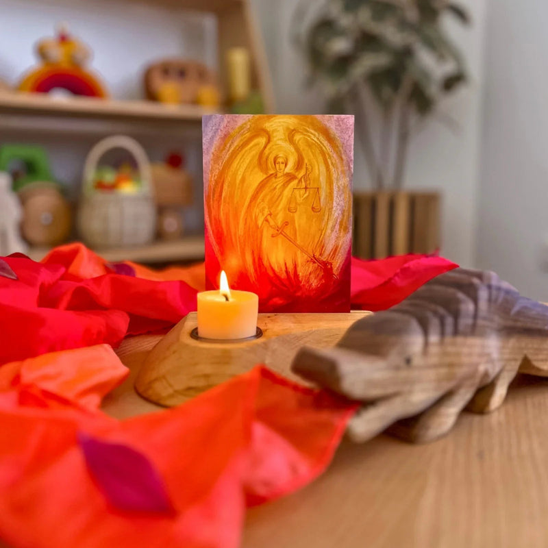 Tall Tealight in our Wooden Card Holder