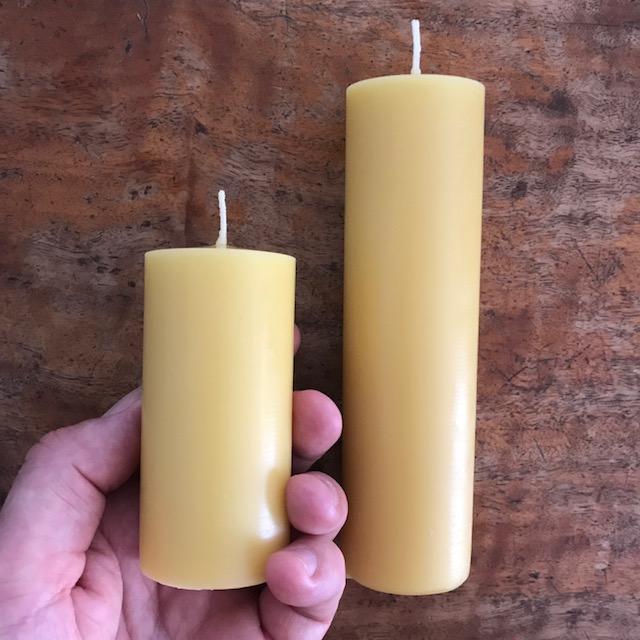 Happy Flame Organic Beeswax Pillar Candles
