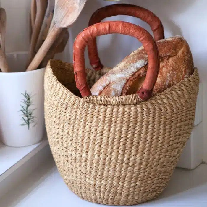 Natural Mini Market Basket in use