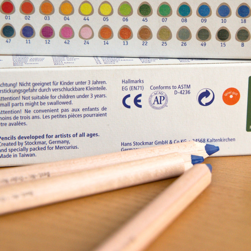 Stockmar triangular Pencil and colour chart