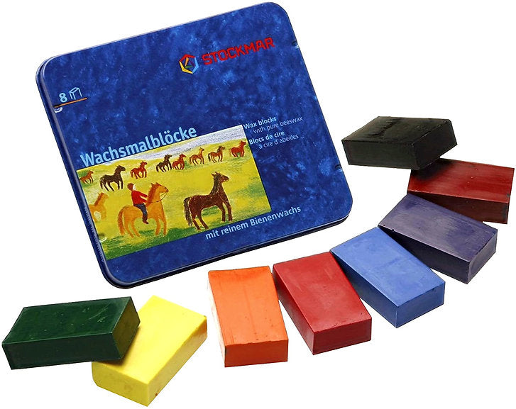 Stockmar Beeswax Block Crayons in Tin - Waldorf Colour Mix (Set of 8)