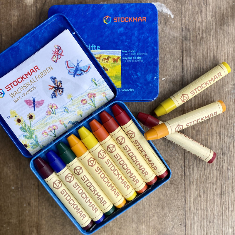 Stockmar Beeswax Stick Crayons in Tin - Waldorf Colour Mix (Set of 8)