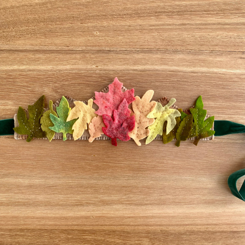 Handmade Felt Leaf Crown, autumn colours