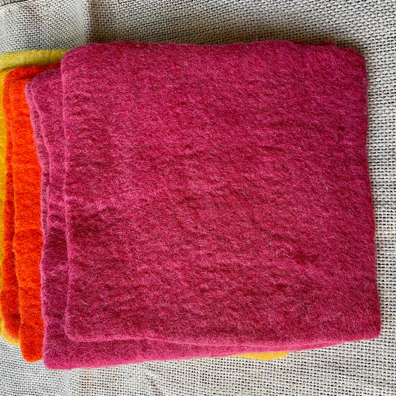 Wool Hand-Felted Square Sheets