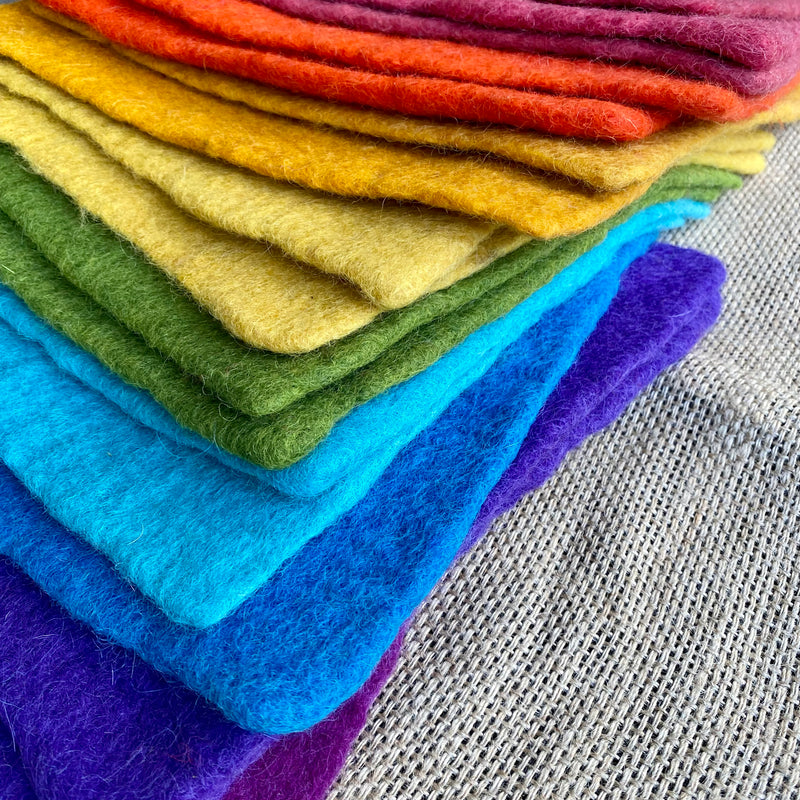 Wool Hand-Felted Square Sheets